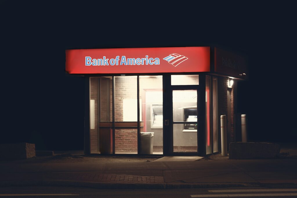 Bank of AmericaのATMコーナー