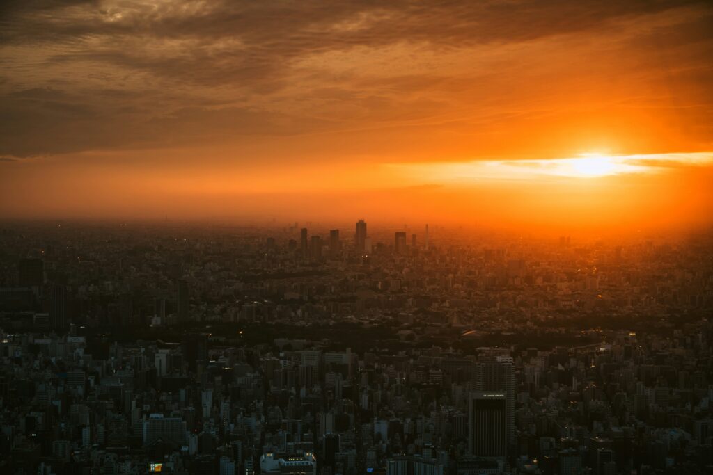 東京の夕陽